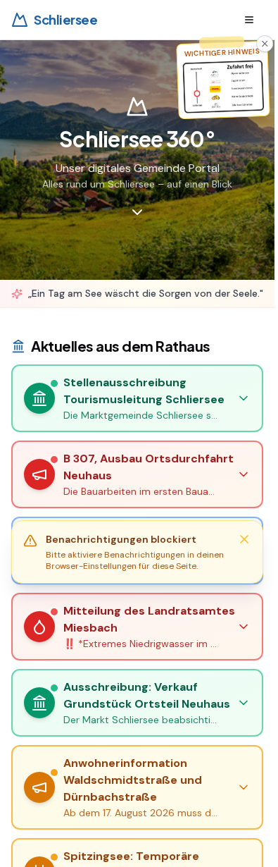 Live-Screenshot der Schliersee 360° App